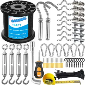 Au-5j-qt-c6 -inc String Light Hanging Kit Guide Wire For Outdoor Lights Patio In