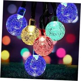 Aaronic 797550481594 Solar Powered Crystal Ball Lights - 8 Modes 7m/24ft 50 Led Waterproof For