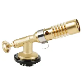 Acouto Acoutownt64d2z0x Kitchen Butane Torch Professional Portable Brass Cooking Gold