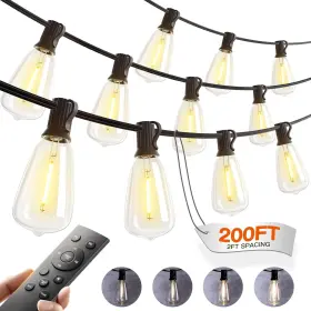 Addlon 445045544561 200ft 50ft 4 Outdoor String Lights With Remote Waterproof Patio W