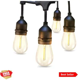 Addlon 701256867521 Led Outdoor String Lights 24ft With Edison Vintage Shatterproof Bulbs And Com