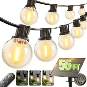 Addlon A09041201003 56ft 50 6 Solar String Lights Outdoor With Remote 27 50ft Black