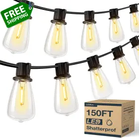 A09050101008 Addlon 150ft 50ft 3 Led Outdoor String Lights Waterproof Patio With 48 S