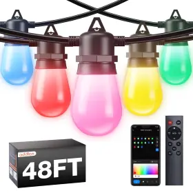 A09jw030901001 Addlon 48ft Smart Rgb Outdoor String Lights With Remote Dimmable Patio Light