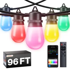 A09jw030902002 Addlon 96ft Smart Rgb Outdoor String Lights With Remote Dimmable Patio Light