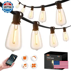 B0c614y5bt Addlon 96ft Smart Outdoor String Lights Dimmable Patio 30 Waterproof Bulb