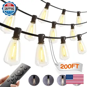 B0fss88y4x Addlon 200ft Outdoor String Lights With Remote Waterproof Patio Led Dimmab