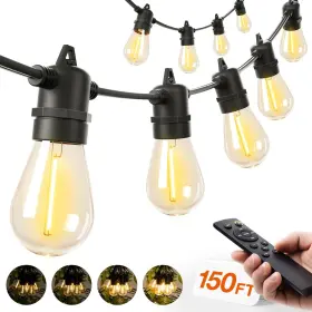 Dc24v Addlon 150ft 3x50ft Led Outdoor String Lights Remote Dimmable Patio Timer Ed28