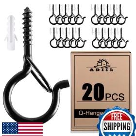 B096g6qj93 Adiil 20x Q Hanger Hooks With Safety Buckle - Windproof Screw Outdoor