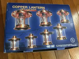 Advanced International Inc 017845105654 New In Box Set Of 7 Copper And Glass Lantern String C-7 Lights Indoor/outdoor