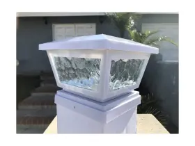 Affordable 638936181397 Outdoor Garden Set Of 8 Solar Pebbled Print Glass Frame Post Cap Smd Led Ligh