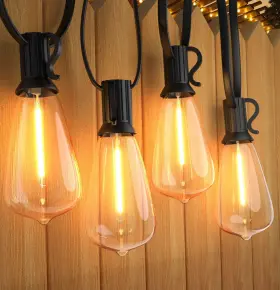 St40 Afirst 313035582503 Outdoor Led String Lights 20ft - Patio With 22 Shatterproof Bulbs