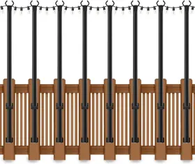 Ahrlhr 744110180268 8 Pack String Light Poles For Deck 5 Ft Outside Wi