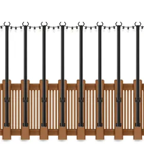 Ahrlhr 789091729136 8 Pack String Light Poles For Deck 5 Ft Black