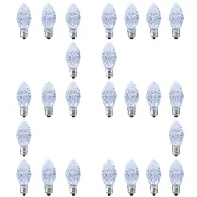 B08jpdqyj6 Aiddomm 25 C7 Cool White Led Replacement Christmas Light Bulbs Faceted 0.7w