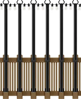 Ail 789091618751 6 Pack 5 Ft String Light Poles For Outside With 5ft