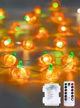 B0f32hvnwt Albelt Fall Decorations 3d Pumpkin Fairy Lights Battery Operated With Remote 10ft 30 L