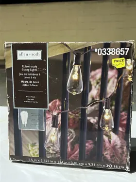 0338657 Allen Roth 0688838 String Lights Brown Finish #0338657