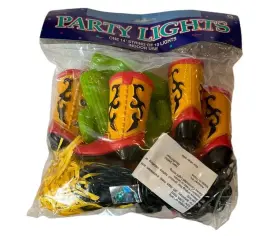 24642 Amscan 10 String Lights Party Indoor Cowboy Boot Cactus Mini Blow Molds Western Nos