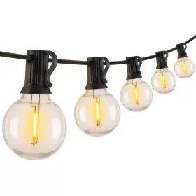 15-edison Angel Sar 445037515531 38 Ft. Black Outdoor G40 Globe Led String Lights With Plastic Bulbs Fo