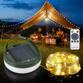 Anpro 744759809612 Solar Camping String Lights 39ft 150led Quick Storage Rechargeable Tent