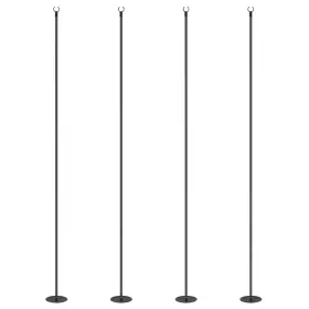 844-802v01bk Aosom Outsunny Outdoor String Light Poles 10ft Steel Stand For Patio Deck 4 Pack