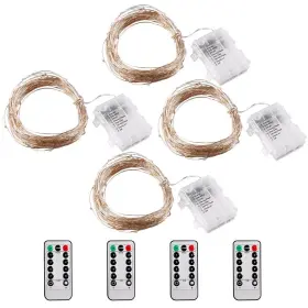 A-11-001-006-ssl Apluschoice 66ft String Light Battery Operated Starry 8 Mode Waterproof Christmas Decor 4pcs