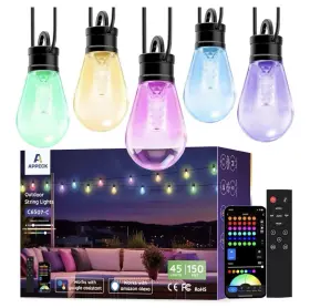Appeck 313092258212 Outdoor String Lights 150ft Smart Rgbw Patio With 45 Led