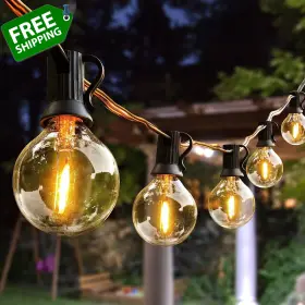 Arbrac 313056396356 Outdoor String Lights 150ft With 78 Dimmable G40 Led Shatterproof Clear Bulbs Ul