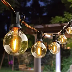 B08d399zgd Arbrac 100ft Outdoor String Lights Waterproof/connectable/dimmable With 62 Led S