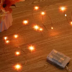 Ariceleo 760606673731 Mini Christmas Fairy Lights Battery Operate 1 Pack Copper Wire Night