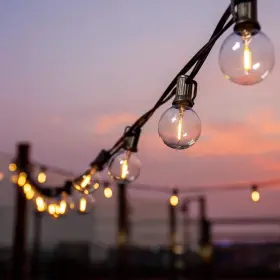Arlmont & Co. 313105059010 50-ft 25-bulb Outdoor Globe Led String Light Shatterproof Linkable