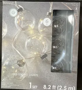 Ashland 191518263596 Led String Lights Ball With Wire -8 6 Indoor Timer