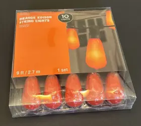 Ashland 195158483826 Patio String Lights Edison Style 10 Orange Bulbs 9 Ft -indoor/outdoor