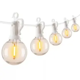 Augbeer 445030166129 25 Ft. Outdoor Plug-in Led String Lights With 13 Plastic Edison Bulbs For Backya