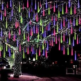 Aumsl0010 Aukora Christmas Lights Outdoor 24 Tubes 576 Leds Meteor Shower