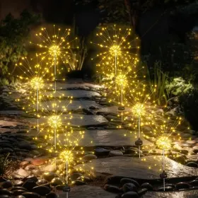B0fgjdk5zx Aureate Horizon Solar Garden Firework Lights Outdoor Waterproof 8 Pack Li