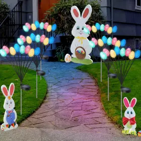 Mjo-aurelema-217 Aurelema 6 Pack Solar Easter Egg Lights With Stake Waterproof Multicolor Yard St