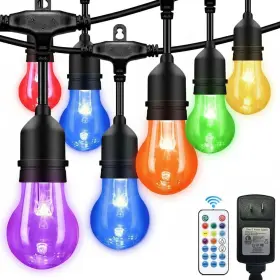 B0dszkqcrx Auroraworld 105ft Rgb Outdoor String Lights Dimmable Color Changing Waterproof