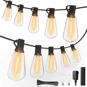 B0c16l11lr Auyle 30ft Led Outdoor String Lights - Dimmable Waterproof Shatterproof With V