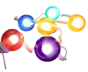 Wn-sl6gb-m Available Upon Request 6 Globe Light Set Mixed Colors With White Cord 30 Ft Outdoor String Lights
