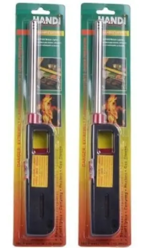 Balance World Inc 094089032090 2pk Bbq Grill Lighter Refillable Butane Gas Candle Fireplace Kitchen Metallic