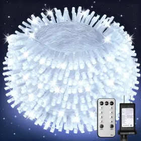 B0fftrfbb3 Banbanjo 500 Led Christmas String Lights 164ft White Indoor Outdoor Clear Wire