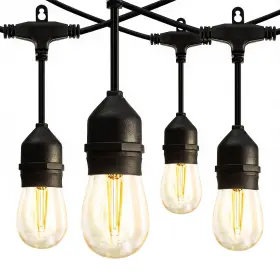 B0748dcrbf Banord Outdoor String Lights 48ft Waterproof Patio With 2w Dimmable Led