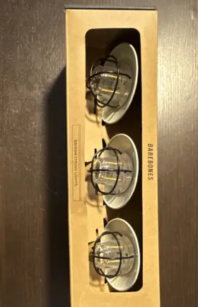Liv-425 Barebones Edison String Lights Usb Vintage White Water Resistant Set Of 3