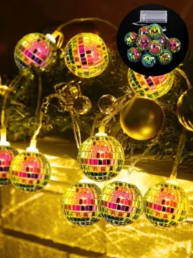 B0cjycbw3x Bbto Led Disco Ball String Light Battery Powered Mirror Balls Outdoor Party Deco