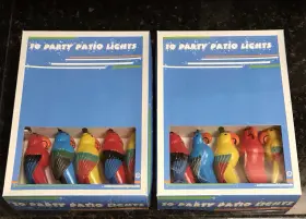 Beachcombers 015888020255 New Set Of Two Parrot Party Patio Lights Outdoor Use Pirate Decor