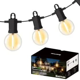 Dshwdc100ft5aftlt Beatineon Led Outdoor String Lights 50ft Patio With 25 Shatterproof G40 Vintage