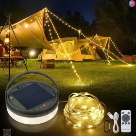 Smy-scp-43 Best Smy Lighting 4 In 1 Solar Camping String Lights 42.6ft Ultra Long With
