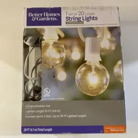 Better Homes 028208871895 And Gardens Set Of 20 Count String Lights Clear Glass Needs Bulbs Better Homes 028208871895 And Gardens Set Of 20 Count String Lights Clear Glass Needs Bulbs